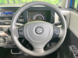 【純正革巻きステアリング】上質な革を使用することで、手にしっかり馴染みとても運転しやすいハンドルです♪