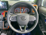【純正革巻きステアリング】上質な革を使用することで、手にしっかり馴染みとても運転しやすいハンドルです♪