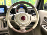 【純正革巻きステアリング】上質な革を使用することで、手にしっかり馴染みとても運転しやすいハンドルです♪
