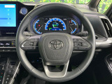 【純正革巻きステアリング】上質な革を使用することで、手にしっかり馴染みとても運転しやすいハンドルです♪