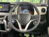 【純正革巻きステアリング】上質な革を使用することで、手にしっかり馴染みとても運転しやすいハンドルです♪