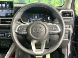 【純正革巻きステアリング】上質な革を使用することで、手にしっかり馴染みとても運転しやすいハンドルです♪