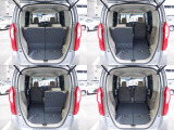 乗車人数やお荷物に応じて後部座席をセパレートに倒すことが出来ます。充分なラゲッジスペースも確保。
