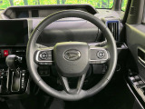 【純正革巻きステアリング】上質な革を使用することで、手にしっかり馴染みとても運転しやすいハンドルです♪