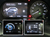 統合型インターフェースディスプレイ。モーターへ発電していく様子も見れるメーター類。ハンドル左側のスイッチで表示切替や設定が出来ます。