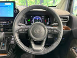 【純正革巻きステアリング】上質な革を使用することで、手にしっかり馴染みとても運転しやすいハンドルです♪