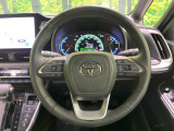 【純正革巻きステアリング】上質な革を使用することで、手にしっかり馴染みとても運転しやすいハンドルです♪
