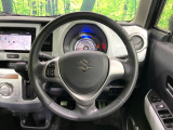 【純正革巻きステアリング】上質な革を使用することで、手にしっかり馴染みとても運転しやすいハンドルです♪