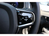ステアリングの右側スイッチでは、オーディオのボリューム操作や車両の燃費情報を確認できます。