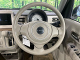 【純正革巻きステアリング】上質な革を使用することで、手にしっかり馴染みとても運転しやすいハンドルです♪