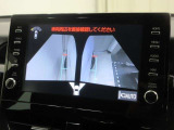 パノラミックビューモニター付きです。車両を上から見たような映像をディスプレイオーディオ画面に表示。運転席からの目視だけでは見にくい、車両周辺の状況をリアルタイムでしっかり確認できます。