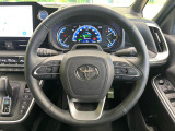 【純正革巻きステアリング】上質な革を使用することで、手にしっかり馴染みとても運転しやすいハンドルです♪