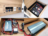 電装系は外部充電をはじめ、サブバッテリ105Ah×2、走行充電システム、1700Wインバーター、デジタルバッテリー残量計集中コントロールパネルを装着しております!