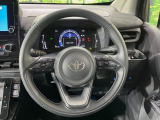 【純正革巻きステアリング】上質な革を使用することで、手にしっかり馴染みとても運転しやすいハンドルです♪