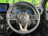 【純正革巻きステアリング】上質な革を使用することで、手にしっかり馴染みとても運転しやすいハンドルです♪