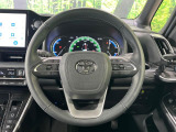 【純正革巻きステアリング】上質な革を使用することで、手にしっかり馴染みとても運転しやすいハンドルです♪