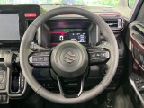 【純正革巻きステアリング】上質な革を使用することで、手にしっかり馴染みとても運転しやすいハンドルです♪