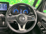 【純正革巻きステアリング】上質な革を使用することで、手にしっかり馴染みとても運転しやすいハンドルです♪