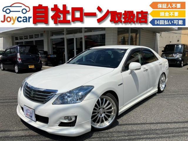 クラウンハイブリッド3.5社外19インチアルミ・車高調・黒革パワーシ