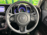 【純正革巻きステアリング】上質な革を使用することで、手にしっかり馴染みとても運転しやすいハンドルです♪