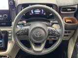 【純正革巻きステアリング】上質な革を使用することで、手にしっかり馴染みとても運転しやすいハンドルです♪