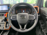 【純正革巻きステアリング】上質な革を使用することで、手にしっかり馴染みとても運転しやすいハンドルです♪
