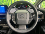 【純正革巻きステアリング】上質な革を使用することで、手にしっかり馴染みとても運転しやすいハンドルです♪