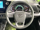 【純正革巻きステアリング】上質な革を使用することで、手にしっかり馴染みとても運転しやすいハンドルです♪