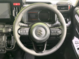 【純正革巻きステアリング】上質な革を使用することで、手にしっかり馴染みとても運転しやすいハンドルです♪