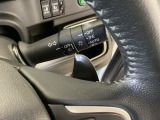 ステアリングの裏側、左右にパドルシフトがついています。右が+、左が-の操作でシフトチェンジを行い、エンジンブレーキなどのマニュアル操作ができます。