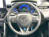 【純正革巻きステアリング】上質な革を使用することで、手にしっかり馴染みとても運転しやすいハンドルです♪