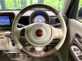 【純正革巻きステアリング】上質な革を使用することで、手にしっかり馴染みとても運転しやすいハンドルです♪