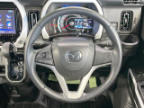 【純正革巻きステアリング】上質な革を使用することで、手にしっかり馴染みとても運転しやすいハンドルです♪