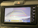 車庫入れなど後進運転時に死角をモニターで確認ができて安全です♪ ステアリング操作の参考になるガイド線も表示しますので車庫入れがニガテな方も安心ですネ!