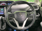 【純正革巻きステアリング】上質な革を使用することで、手にしっかり馴染みとても運転しやすいハンドルです♪