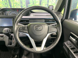 【純正革巻きステアリング】上質な革を使用することで、手にしっかり馴染みとても運転しやすいハンドルです♪