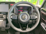 【純正革巻きステアリング】上質な革を使用することで、手にしっかり馴染みとても運転しやすいハンドルです♪