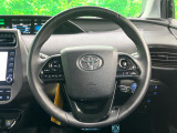 【純正革巻きステアリング】上質な革を使用することで、手にしっかり馴染みとても運転しやすいハンドルです♪