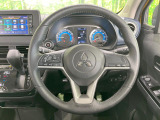 【純正革巻きステアリング】上質な革を使用することで、手にしっかり馴染みとても運転しやすいハンドルです♪
