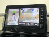 まるで空から見下ろしているみたいな映像で駐車をスムーズにできるようにアシストするアラウンドビューモニターも付いてます。
