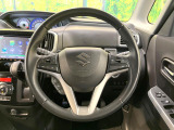 【純正革巻きステアリング】上質な革を使用することで、手にしっかり馴染みとても運転しやすいハンドルです♪
