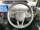 【純正革巻きステアリング】上質な革を使用することで、手にしっかり馴染みとても運転しやすいハンドルです♪