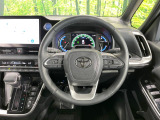 【純正革巻きステアリング】上質な革を使用することで、手にしっかり馴染みとても運転しやすいハンドルです♪