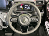 【純正革巻きステアリング】上質な革を使用することで、手にしっかり馴染みとても運転しやすいハンドルです♪