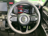 【純正革巻きステアリング】上質な革を使用することで、手にしっかり馴染みとても運転しやすいハンドルです♪