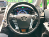 【純正革巻きステアリング】上質な革を使用することで、手にしっかり馴染みとても運転しやすいハンドルです♪