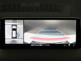 上空から俯瞰した映像で周囲の状況を確認出来る360°ビューモニターです。大柄な車体ですが、これで狭い駐車場でも安心ですね。また、隠れたお子様やいつの間にか置かれたカートも確認出来ますね。