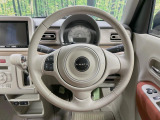 【純正革巻きステアリング】上質な革を使用することで、手にしっかり馴染みとても運転しやすいハンドルです♪
