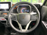【純正革巻きステアリング】上質な革を使用することで、手にしっかり馴染みとても運転しやすいハンドルです♪