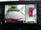パノラミックビューモニター付きで車両を上から見たような映像をディスプレイオーディオ画面に表示